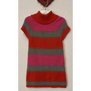 Crazy 8 Girls 2t Colorful Striped Turtleneck Long Knit Sweater Dress! A6382